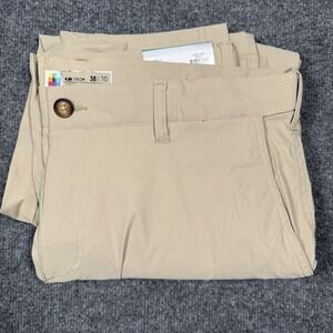 NWT UB TECH Men's Comfort Waist Chino Pant Men's 38X30 Beige Classic Fit